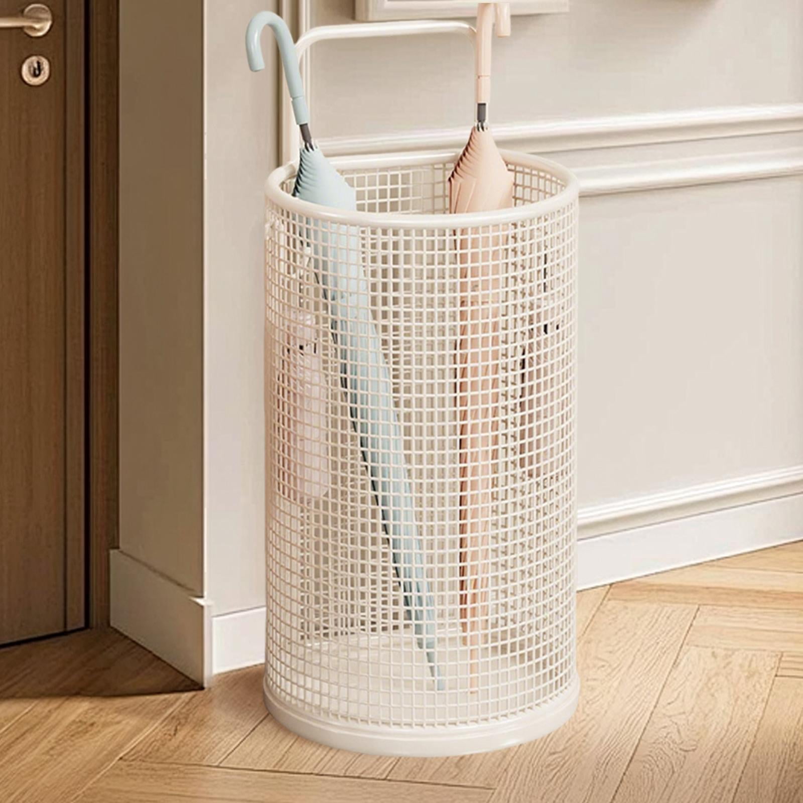 Fiocias Entryway Storage Umbrella Holder, Modern Portable Stable Umbrella Rack Organizer White