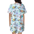 thumbnail image 3 of Naloa Colorful Sea Turtle Women's Short-Sleeved Pajama Set, Loungewear, Summer pajamas, Breathable Cozy - 3X-Large, 3 of 9