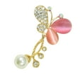 thumbnail image 4 of Broche de mariposa con perlas de Cristal jinwen Ramillete Rosado Broche de perla con broche de flor, 4 of 7
