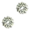 thumbnail image 3 of Guardoinrt Couronne Florale Ornements Suspendus pour Porte d'Entrée Accessoires Photo Extérieurs Blanc 40cm 2Set, 3 of 6