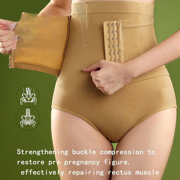 EQWLJWE Thong Shapewear for Women Versatile High Waist Seamless Body Shaper Panty Girdle Underwear for Special Event Beige(M-2Xl)