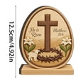 thumbnail image 3 of Yunuuuoa He Is Risen Easter Decor Resurrection Scene Empty Tomb Wooden Nativity Display with Crosses for Home Decor Tabletop Shelf Christian Religious Holiday Decoration, 3 of 9