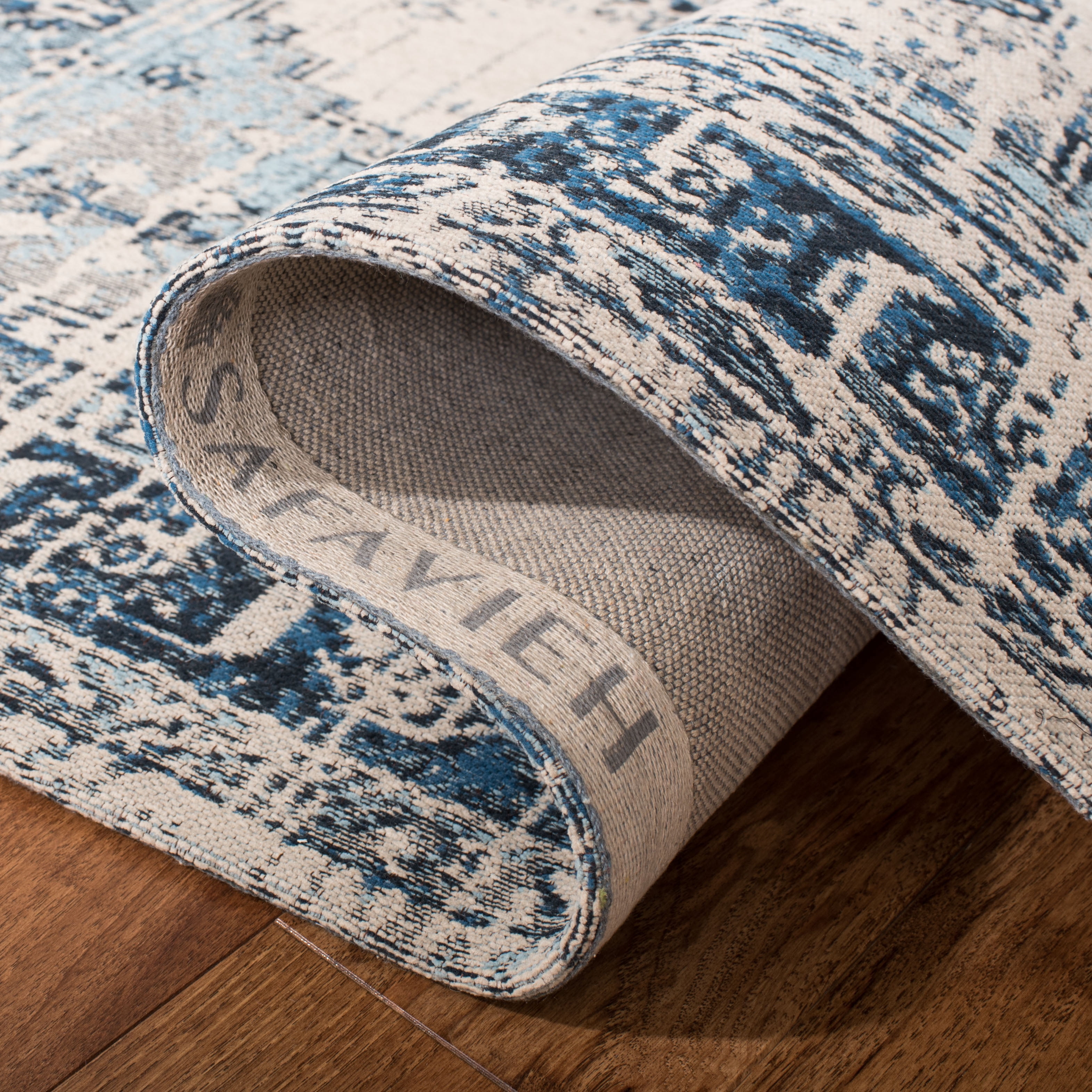 SAFAVIEH Classic Vintage Bedinn Overdyed Polyester Area Rug, Blue, 5' x 8'