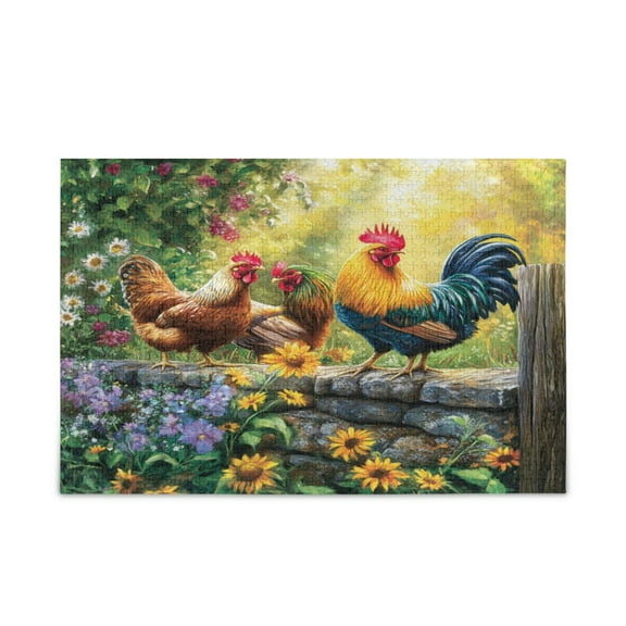 WOBOGO Beautiful Rooster Puzzle Challenge 500 Piece Jigsaw Suitable for Game Night Finished Size 20.5 x 14.9in