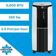 thumbnail image 3 of KingHome 6,000 BTU Portable Air Conditioner with Remote Control | AC for Rooms up to 250 Sq.Ft. | Dehumidifer | LED Display | Timer | 3-Speed | White | KHPA06AK, 3 of 11