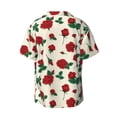 thumbnail image 2 of Wukai Rose Flowers Men's Casual Short-Sleeve Button Down Shirt - Lightweight Summer Dress Shirt for Daily Wear-Medium, 2 of 7