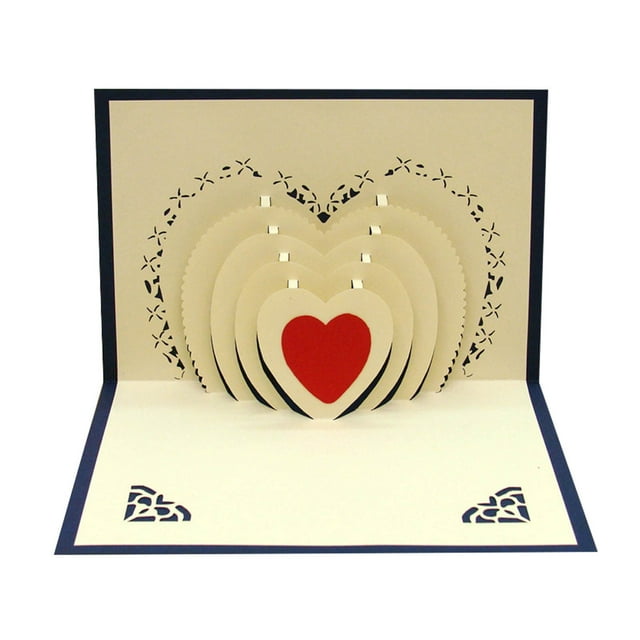 TIMIFIS Valentines Day Decor Valentine's Day Card 3D Paper Carving Creative Handmade Paper Greeting Card Blessing Card