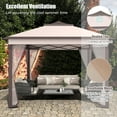 thumbnail image 6 of Costway 11'x11' 2-Tier Pop-Up Gazebo Tent Portable Canopy Shelter Carry Bag Mesh Beige, 6 of 11