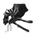 thumbnail image 1 of TISHITA Gothic Steampunk Shoulder Bag Comfortable Dressing up Metal Rivets for Women Glossy Black, 1 of 8