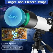 Doulami 70mm Aperture Telescope for Adults Astronomy Beginners, 400mm Portable Refractor Telescopes