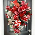 thumbnail image 4 of Christmas Candy Cane Wreath for Front Door, Christmas Teardrop Swag Red and White Artificial Xmas Staircase Decorations for Indoor Outdoor Wall Window Home Decor, 4 of 6