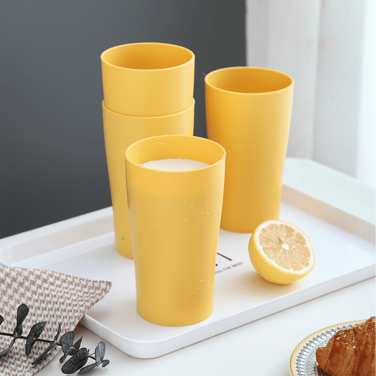 ReaNea Orange Plastic Mug Set 8 Pieces, Unbreakable And Reusable Light  Weight Travel Coffee Mugs Espresso Cups Easy to Carry and Clean BPA Free 