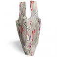 thumbnail image 3 of Tea Party Portable Fabric Shopping Bag, London Newspaper Inspired Background with Grunge Elements Kiss Marks, Versatile and Durable Grocery Tote with High Capacity, Beige Navy Blue Red, by Ambesonne, 3 of 4