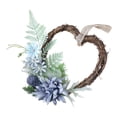 thumbnail image 4 of Corona de flores de primavera, guirnalda de ratán para colgar en la pared, para fiestas, hogar, jardín, Navidad Azul, 4 of 9
