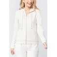 thumbnail image 4 of FashionMille Women Regular Slim Fit Lightweight Zip UP Cotton Blend Hooded Jacket, 4 of 5