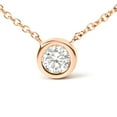 thumbnail image 2 of 10K Rose Gold Bezel-Set Diamond Solitaire Pendant Necklace (H-I Color, SI2-I1 Clarity) - Choice of Gold Color and Weight, 2 of 8