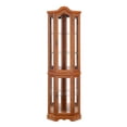 thumbnail image 7 of 21.65 Inch Wooden Corner Display Cabinet with Glass Doors and Shelves-Oak, 7 of 7
