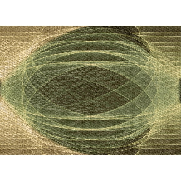 Ahgly Company Machine Washable Indoor Rectangle Transitional Brass Green Area Rugs, 2' x 3'