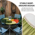 thumbnail image 2 of Green Geometric Round Tablecloth for 55-60 Inch Tables, Fitted Table Cover with Elastic Edge, Modern Orange Abstract Lines Art Waterproof Outdoor Table Cloth Protector for Patio Garden Dinner Picnic, 2 of 9