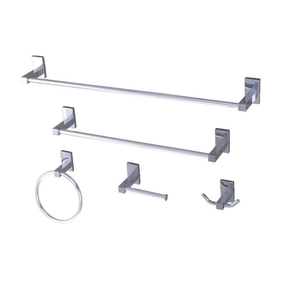 Kingston Brass Continental 5-Piece Bathroom Accessory Set in Polished Chrome Finish