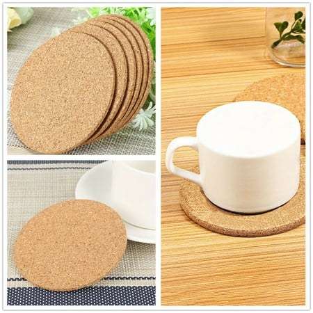 

Qmyliery Cork Wood Table Mat Drink Coaster Tea Coffee Cup Mat Bottle Tableware Table Decor
