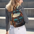 thumbnail image 5 of Kdxio Cool Cat Driving Sunset Print Canvas Backpack for School Work Travel Lightweight Unisex Daypack with Laptop Compartment and Adjustable Straps-Small, 5 of 5