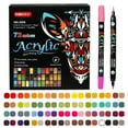 thumbnail image 6 of Acrylic Paint Markers,36 Pack 72 Colors Dual Tip Dual Color Acrylic Markers for Stone, Rock Painting, Paper, Pumpkin, Wood,Egg,Canvas,Ceramic,Fabric, leather,Glass,DIY Crafts,Acrylic Paint pens, 6 of 8