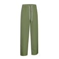 thumbnail image 7 of Men's Waffle Weave Casual Pants Baggy Color Block Multi Pocket Wide Leg Pants Army Green XXL, 7 of 7