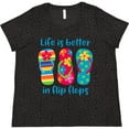 thumbnail image 3 of Inktastic Life is Better Flip Flops Women's Plus Size T-Shirt, 3 of 5