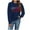 Blue, variant on Womens Sweaters Casual Long Sleeve Star Stripe Crewneck Knit Pullover Lightweight Trendy Fall Winter Warm Tops