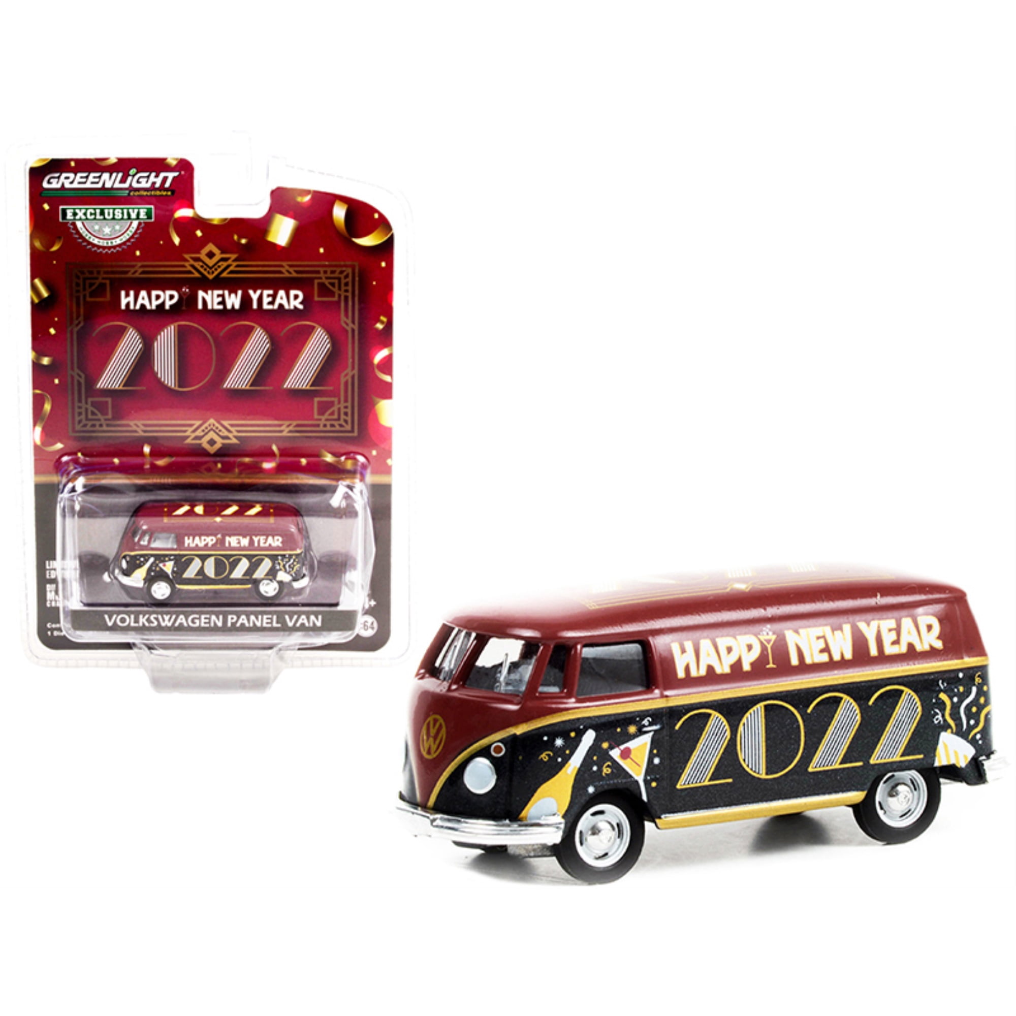Volkswagen Panel Van "Happy New Year 2022" "Hobby Exclusive" 1/64 Diecast  Model by Greenlight - Walmart.com
