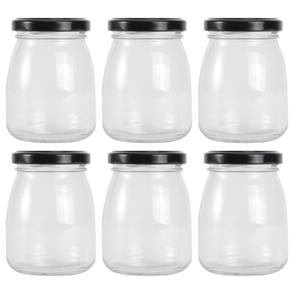 NIAIZEK 6-Pack High Borosilicate Glass Bottles Sealable Kitchen Storage Containers Assorted Colors