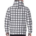 thumbnail image 6 of Black And White Plaid Hoodie Men Unisex 3d Fleece Hooded Sweatshirt Large, 6 of 7