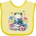 thumbnail image 3 of Inktastic Book Lover Reading Frog Librarian Girls Baby Bib, 3 of 4