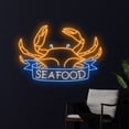 thumbnail image 3 of Handmadetneonsign Seafood Crab Neon Sign, Crab Seafood Led Sign, Crab Led Light, Crab Neon Light, 3 of 5