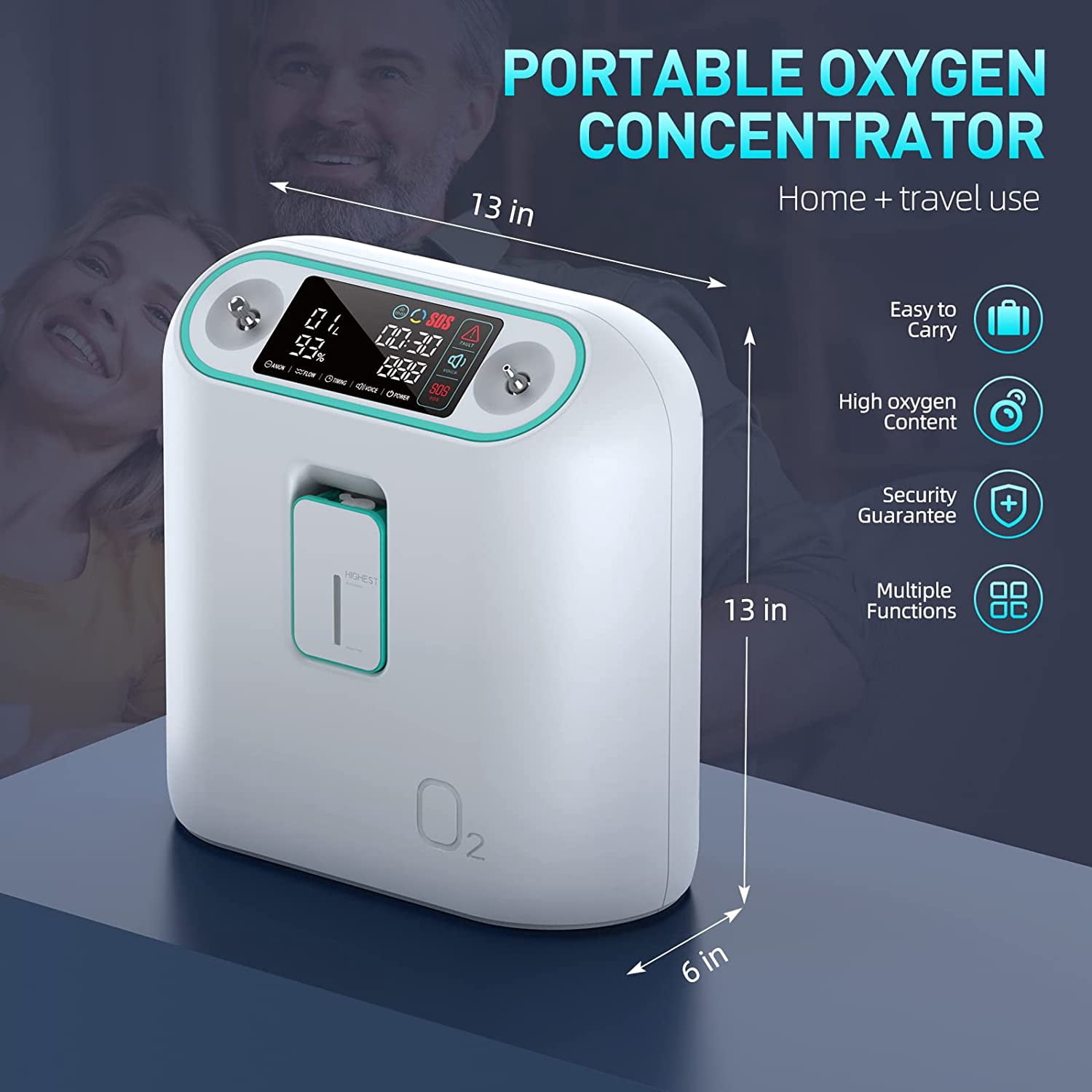 Household1-8L oxygen tube machine with Oxygen Masks
