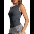 thumbnail image 3 of Tops de Verano con Hombros Descubiertos para Mujer, Camisetas para Salir, Top Corto Sin Mangas, Ropa de Moda, Conjuntos de 2025 Gris M, 3 of 10