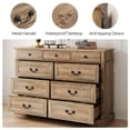 thumbnail image 4 of LINSY HOME Dresser for Bedroom, Long Dresser with 9 Drawers and Antique Handles, Chest of Drawers for Living Room, Entryway and Hallway, Brown, 4 of 7