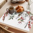 thumbnail image 3 of Christmas Placemats Set of 6, Xmas Tree Botanical Red Berry Pinecone Washable Wipeable Table Mats for Dining Tables, Indoor Outdoor Kitchen Place Mats for Holiday Party Table Decor, 3 of 9