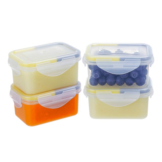 Juego de recipientes para almacenamiento de alimentos KIGI, paquete de 4 unidades, caja Bento de 180 ml