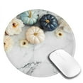 thumbnail image 2 of Disketp Pumpkin And White Marble Small Mouse Pad 7.9x7.9 Inches,Washable Round Mousepad For Office Laptop Computer,Non-Slip Rubber Base Mouse Pads For Wireless Mouse, 2 of 9