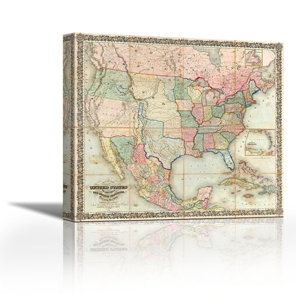 Map of The United States of America, 1848 Contemporary Fine Art