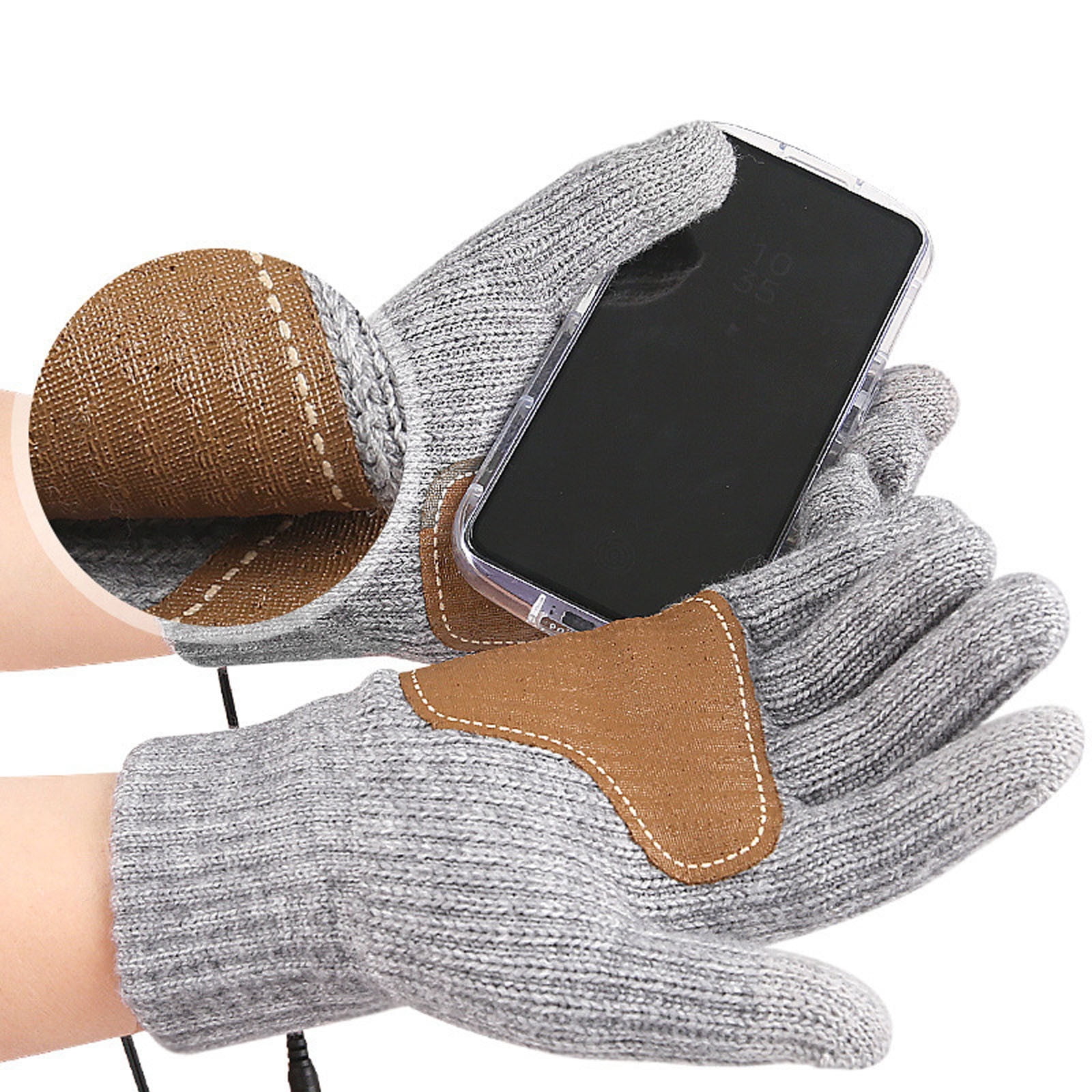 Rechargeable Heated Gloves for Men and Women with Touchscreen Compatibility Polyester Thermal Heating Winter Gloves 5V USB Hand Warmers for Outdoor Activities Cycling Skiing and Cold Weather