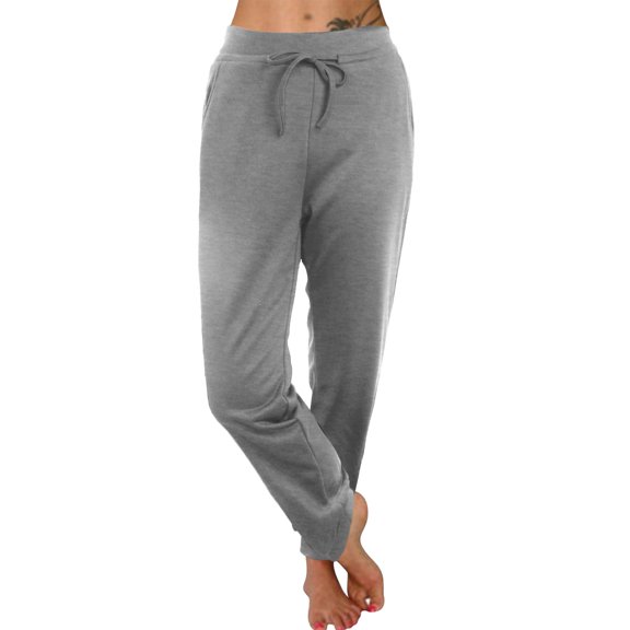 EDFBUYKRS Female Women Pants Casual Workout Pants Women Loose Fit Petite Women's Solid Colour Autumn/Winter Casual Sweatpants M