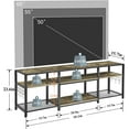thumbnail image 3 of VECELO TV Stand for TV up to 65 inch, Entertainment Center TV Cabinet with 3 Tier Storage Shelves for Living Room, Brown, 3 of 6