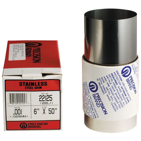 PRECISION BRAND 22974 22974 .20MM 150X1.25 S/S SHIM STOCK