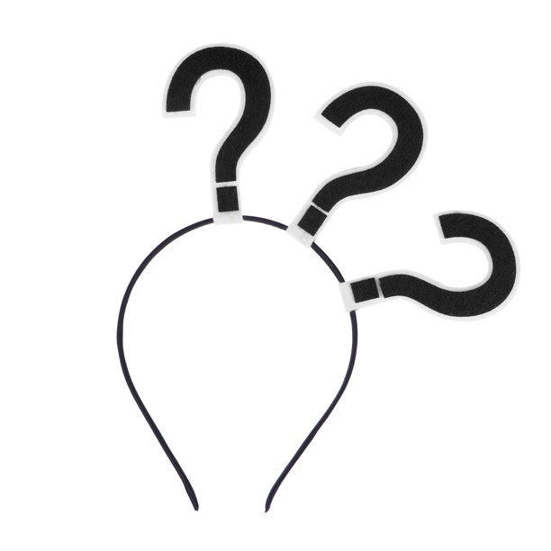 Lindo signo de interrogación En forma de diadema Cabello Aro Broche para el cabello Broche para el cabello Banda para el cabello Accesorios para el cabello para mujeres y niñas (Negro)