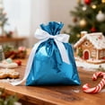 thumbnail image 2 of Shoreew 10 Pcs Christmas Drawstring Gift Bags Holiday Foil Gift Bags Reusable Xmas Gift Wrapping Bags for Gifts Presents Xmas Party Favors, 2 of 7