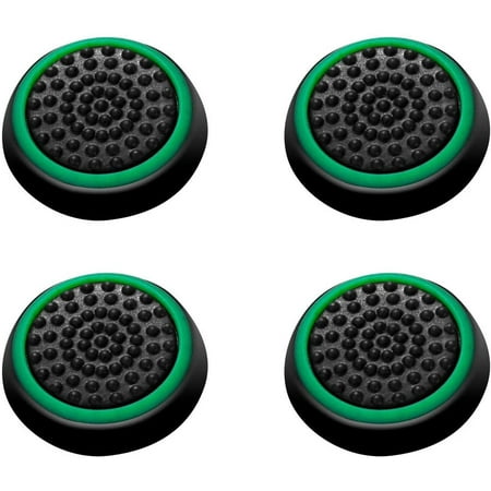 5 Pair / 10 Pcs Wireless Controllers Silicone Analog Thumb Grip Stick Cover, Game Remote Joystick Cap Compatible with PS4 Dualshock 4/ PS3 Dualshock 3/ PS2 Dualshock/Xbox One/360, Green
