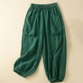 thumbnail image 3 of XDIAHBPL Casual Pants For Women Womens Pants Cotton And Linen Casual Versatile Large Pocket Wide Leg Nine Point Casual Trousers, 3 of 6